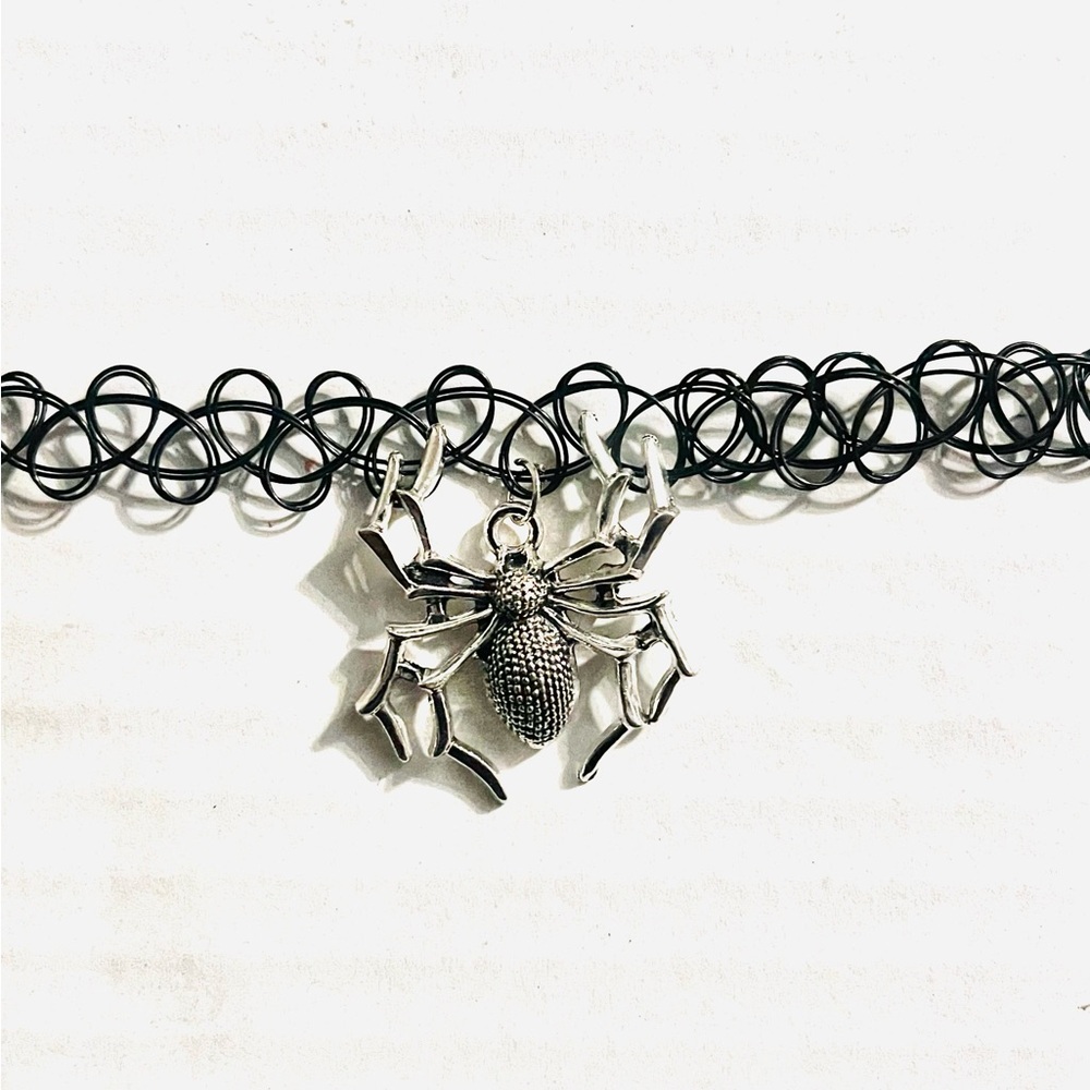 Goth Spider Henna Choker Necklace